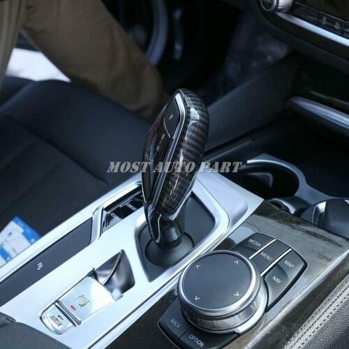 ABS Carbon Interior Gear Shift Knob Trim Cover For BMW 5 Series G30 2018-2019 6 Series GT 2017-2019 7 Series G11 G12 2016-2019