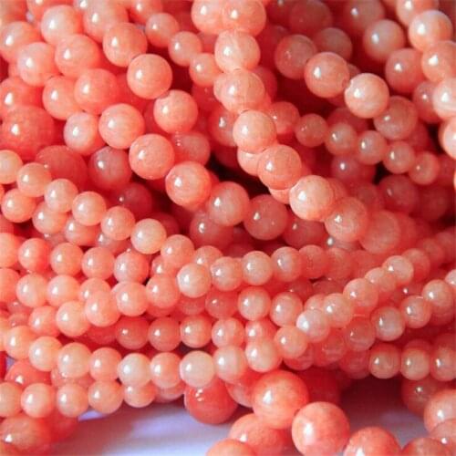 Real Natural Stone Beads Orange Bracelet Beads Accessories for DIY Jewelry Natural Round Beads 6 8 10 12MM