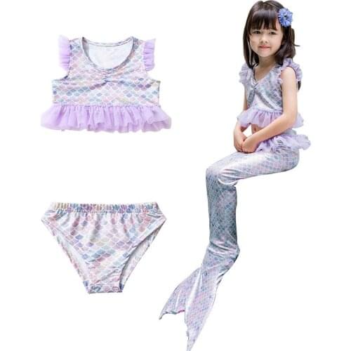 Kids Fin Swimsuit Bathing Clothes Suit Mermaid Tail Carnival Costumes Swimsuit for Girls Swimming Costume zeemeerminstaart