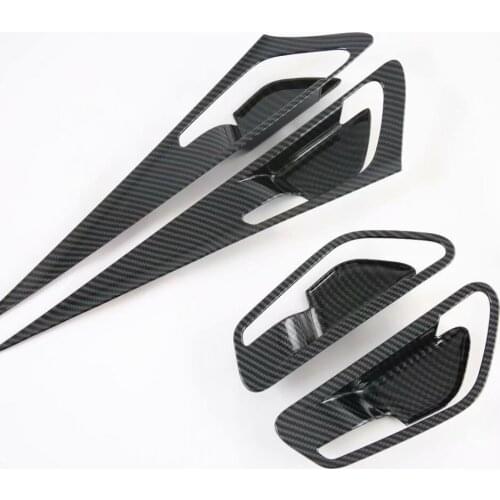 For Hyundai Elantra CN7 2021 2022 Car Accessories Carbon Fiber Style Inner Door Handle Cover Catch Bowl Trim Insert Bezel Frame
