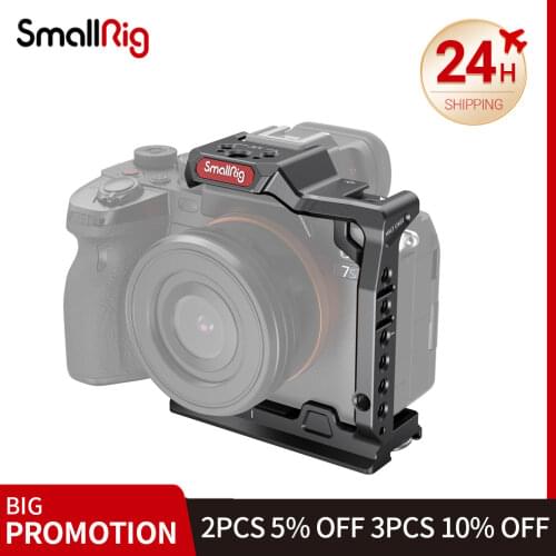 SmallRig Half Camera Cage for Sony Alpha 7S III A7s3 Multiple 1/4"-20 & ARRI 3/8"-16 threaded holes and cold shoe accessory 3193