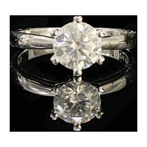 14K White Gold Ring 1ct 2ct 3ct Round Cut DF Moissanite Engagement Ring Anniversary Ring Moissanite Ring For Women