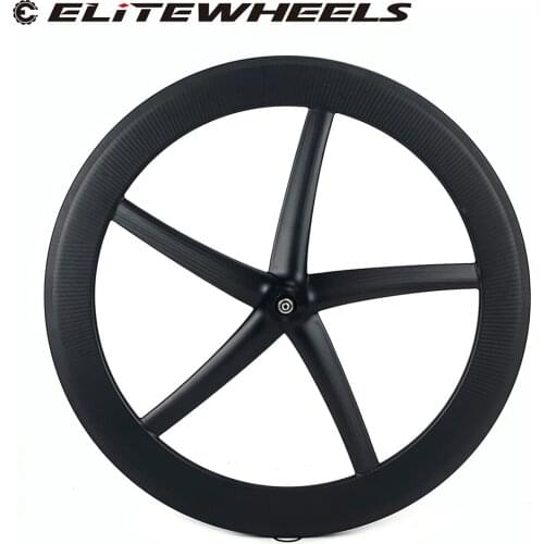 ELITEWHEELS Super Light Weight 700c Five Spoke Carbon Wheel Five Spoke Wheelset Clincher Tubular For Track Triathlon Time Trial