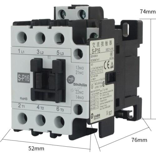 16A Ui660V AC Contactor AC24V 380V 220V 110V 3NO1NO1NC S-P16 XSC1-016 Shihlin Electric Contactors