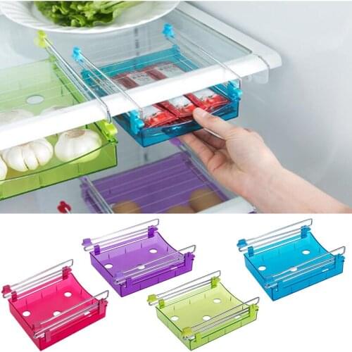 Korean Kitchen Household Refrigerator Fresh Storage Box Plastic Desktop Table Sundries Drawer Type Basket Organizer Shelf Rack