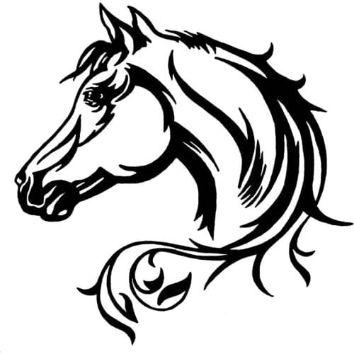 Beautiful Animal Horse Head Funny Car Sticker Reflective Laser Decals Sunscreen Waterproof PVC,for Cars Motorcycle Notebook Etc