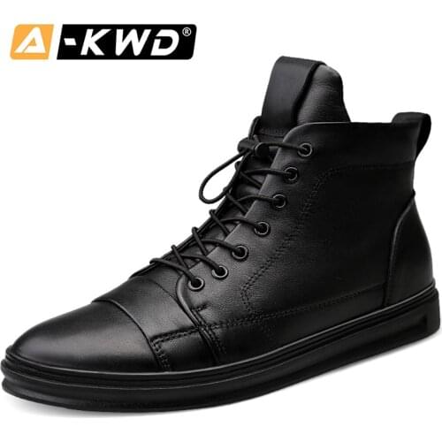 Fashion Fur Elevator Shoes for Men Casual High Top Leather Sneakers Men Mannen Schoenen Lace-up Man Shoes Leather Genuine 38-48