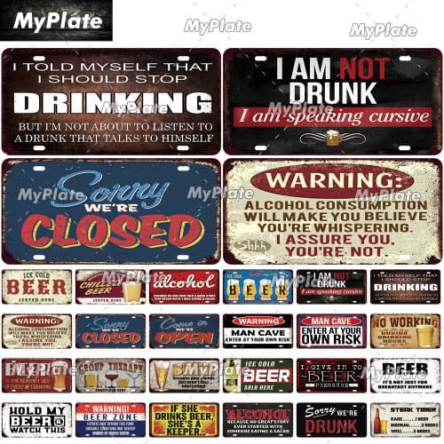 Car Licenses Plate Garage Plaque Metal Tin Sign Decorative Car Plate For Living Room Door Club Garage Wall Decoration
