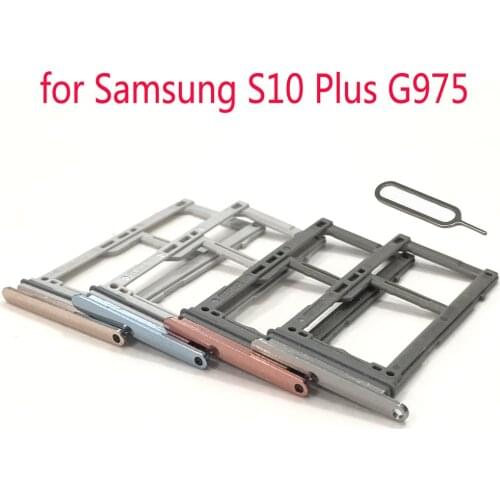 Phone SIM Card Tray For Samsung S10 Plus S10+ G975F G975 G975N G975U G975W G975D Original Housing Micro SD Card Adapter Holder