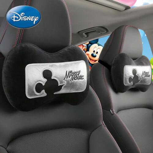 Disney Minnie Mickey Cute Cartoon Creative Personality Car Headrest Neck Pillow Car Pillow Decoration Ornaments Supplies
