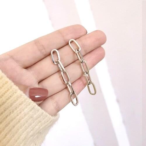 Fashionable Ladies Gold and Silver Chain Simple Style Earear Earring 2021 Exquisite Match Bungee Hip Hop Fashion Jewelry