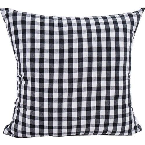 Trendy plaid striped pattern home square sofa cushion covers 45*45cm without inner cotton polyester comfortable pillow cover X73