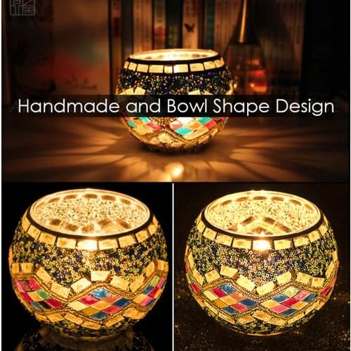 Mosaic Glass Candlestick Mosaic Candle Holder Candlelight Dinner Wedding Decoration Prop For Holiday Party Ornaments