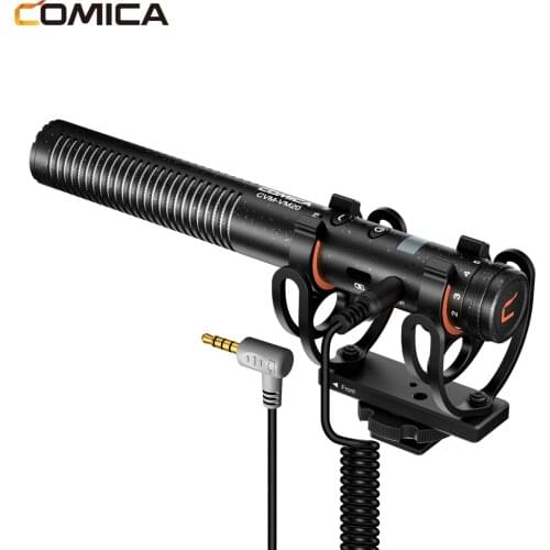 Comica CVM-VM20 OLED Multi-Functional Super Cardioid Condenser Shotgun Microphone for Video Vlog Camera Smartphone