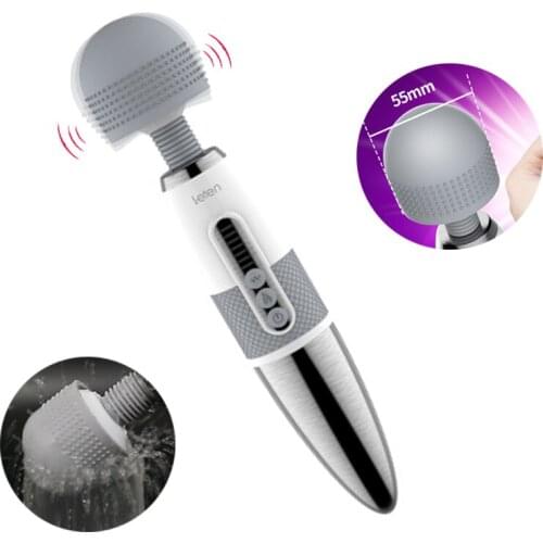 Heating AV Stick Vagina Clitoris Massage Stimulate 10 Vibration 55mm Big Head Magic Wand Vibrator Sex Toys For Adult Woman