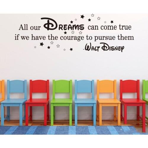 All our dreams can come true Quote Star Wall Sticker Kids Room Nursery Caroom Family Dreams Come True Quote Wall Decal Bedroom