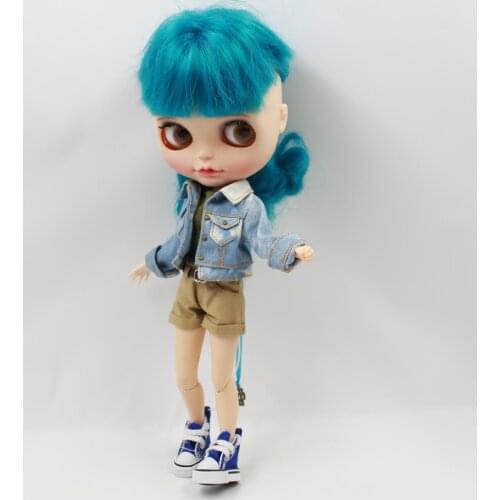 Outfits for Blyth doll denim coat with pants and white shirt suit for 1/6 azone BJD icy dbs