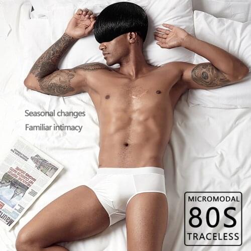New ADANNU mens sexy solid color underwear modal elastic breathable comfortable fashion briefs male panties