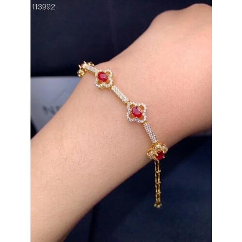 New charming red ruby bracelet for women silver bracelet natural real gem 925 sterling silver fine jewelry elegant birthday gift