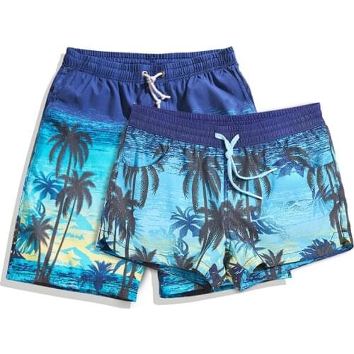 Couple Quick Dry Beach Swim Shorts Lover Sport Swim Surfing Board Boxers Men Women Swimming Trunks maillot de bain Swimwear