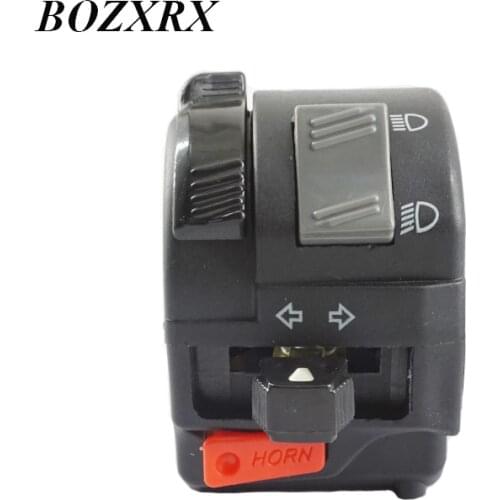 BOZXRX 22mm Motorcycle ATV Handlebar Control Switches Headlight Fog Lamp Light Turn Signal Horn Button With 11 Wiring Harness