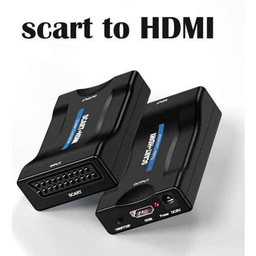 1080P Scart to HDMI Converter Audio Video Adapter Scaler Converter AV Signal Adapter HD Receiver TV DVD for PC/Smartbox