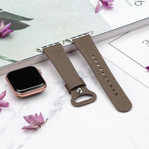 Strap for Apple Watch Series 6 40 44mm Smart Watch Leather band for iWatch 6 5 4 3 2 1 SE 38mm 42mm Bracelet Watchbands