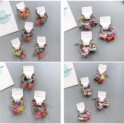 10set/lot=30pcs Fashion Bow Scrunchie Kids Girls Elastic Hair Rubber Bands Accessories For Children Hair Rope Headdress