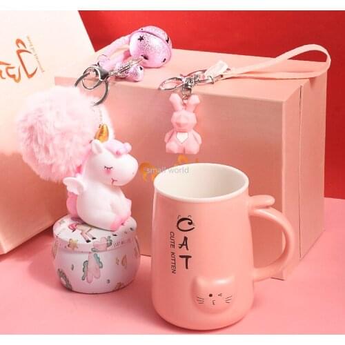 Christmas gift drinking glass cute coffee cup juice container ceramic drinking glass bubble tea cup cold cup Valentine present