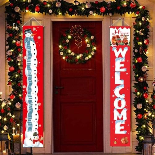 Christmas Holiday Party Flag New Year Couplet Flag Door Curtain Couplet Couplet Exterior Decorative