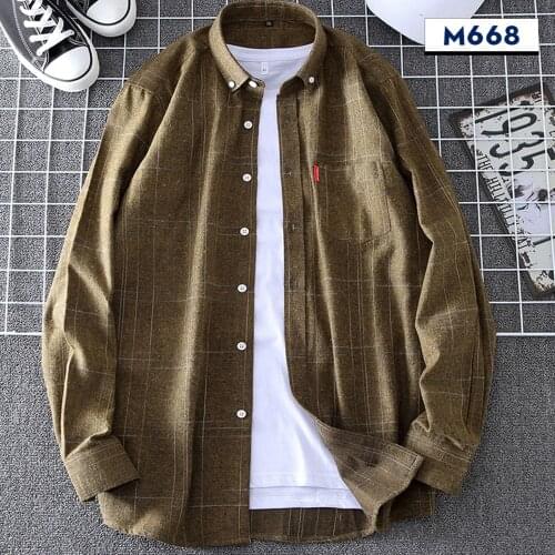 Shirts Flannel 2021 Mens Plaid Shirt 100% Cotton Slim Fit Spring Male Brand Casual Long Sleeved Shirts Soft Comfortable Coat