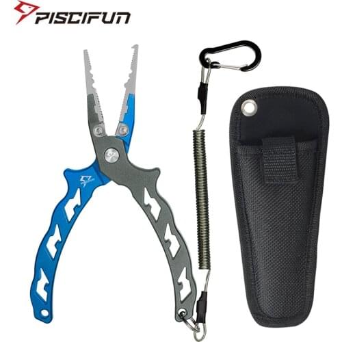 Piscifun AXP Fishing Pliers Lightweight Aluminum Saltwater Resistant Hook Remover with Tungsten Steel Line Cutter Fishing Tools