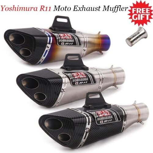 51mm universal yoshimura motorcycle exhaust pipe r11 modified motorcycle slip on for z650 z900 er6n cbr1000rr yzf r1 r3 s1000rr