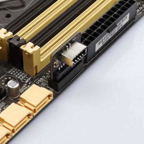 USB 3.0 19Pin Internal Header to USB 3.1 3.2 Type E Power Adapter Converter for Laptop Docking Station 90 Degree