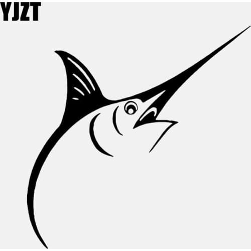 YJZT 15.7CM*15.6CM Stickers Decal Marlin Sailfish Car Sticker Vinyl Black/Silver C24-0768