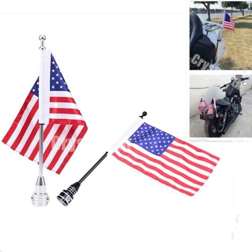 Motorcycle Rear Side Mount Luggage Rack Vertical Flag Pole American For Harley Custom Bobber Chopper Touring Road King Glide