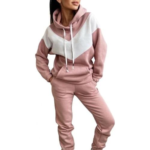 1 Set Hooded top pants set Stylish Cotton Blend Hooded Drawstring Sweatshirt Sweatpants Set Women Sports Casual Suit Pant Sets