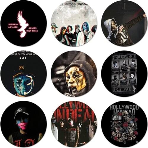 58mm Hollywood Undead Icons Pins Badge Decoration Brooches Metal Badges For Backpack Decoration
