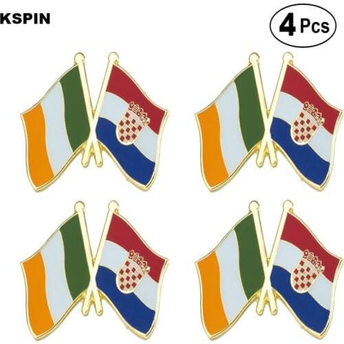 Ireland Croatia Friendship Flag Pin Lapel Pin Badge Brooch Icons 4pcs