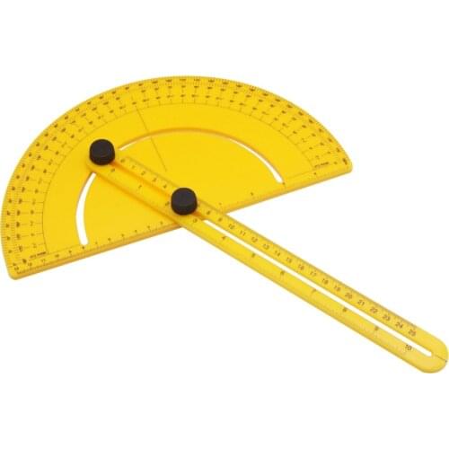 1 pcs Multifunction measuring ruler Yellow Plastic Semicircular ruler For School Students Public relations planning supplies