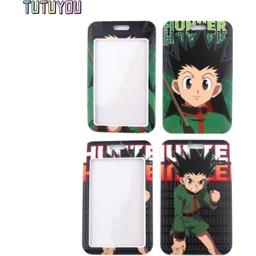 1pc PC2434 Anime Hunter Boy Fashion Lanyards ID Badge Holder Bus Pass Case Cover Slip Bank Credit Card Holder