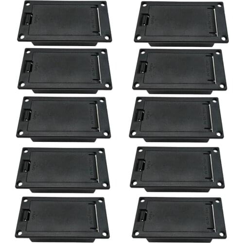 10Pcs 9V Battery Box/Holder/Case Compartment Cover with 9 Volt Battery Clip for Guitar B Pickup Replacement Accessory