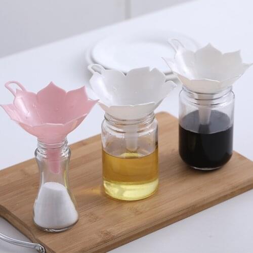 2PCS/Set Kitchen Funnels Durable Cherry Blossom Style Funnels Condiment Dispenser For Household Kitchen Cooking Accessories