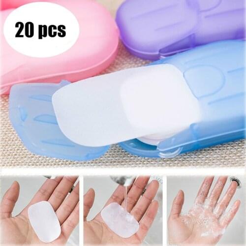 20 Pcs Disposable Paper Soap Foil Paper Flakes Handwash for Kitchen Toilet Outdoor Travel Camping Hiking