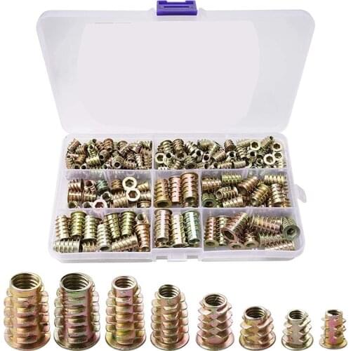 200Pcs Threaded Socket Nuts Hex Bolts For Furniture M4 M5 M6 M8 Nuts With Hex Socket Screw Insert Nut Kits For Furniture