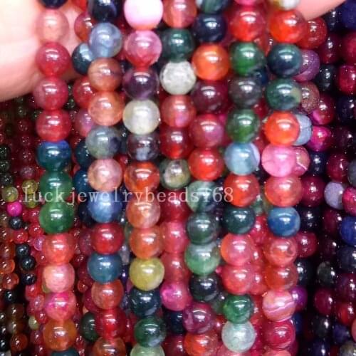 4mm 6mm 8mm 10mm 12mm 14mm Beautiful Mulitcolor Dragon Veins Carnelian Round Loose Beads 15" FG7076