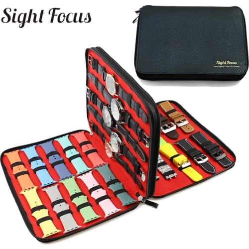 40 slots Pu Leather watch Organizer Jewelry Box Watches Gift Watch Box Holder For Apple Watch Band Storage Watch Strap Bag Case