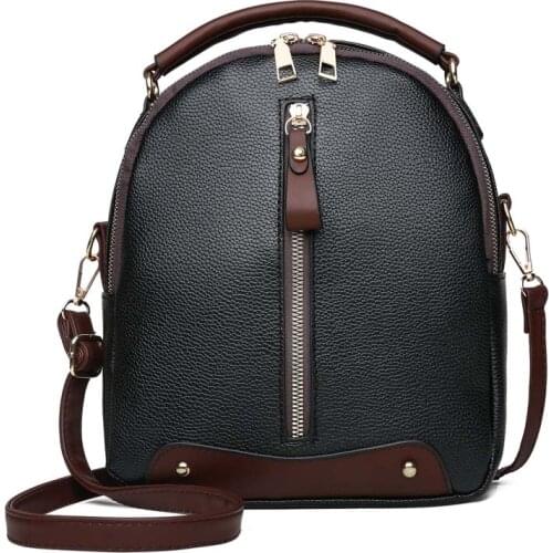 6PCS / LOT Fashion Women Backpack PU Leather Mini Backpack for Teenager Girls Large Capacity Female Travel Bagpack Mochilas