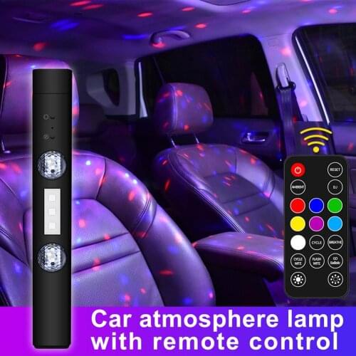 Automobile Atmosphere Light LED Stage Decoration Music Rhythm Light WirelesParty Atmosphere Lamp USB Charging 6 Color LED Strip