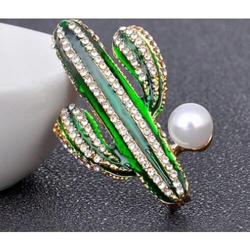 Zlxgirl brooches jewelry fashion cute cactus clothing brooch hijab alloy drip oil plant boutonniere matching accessories